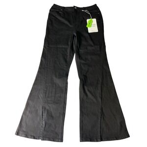 1822 Denim Winter Black High Rise Flare Split Hem Jeans Size 8/29 NWT